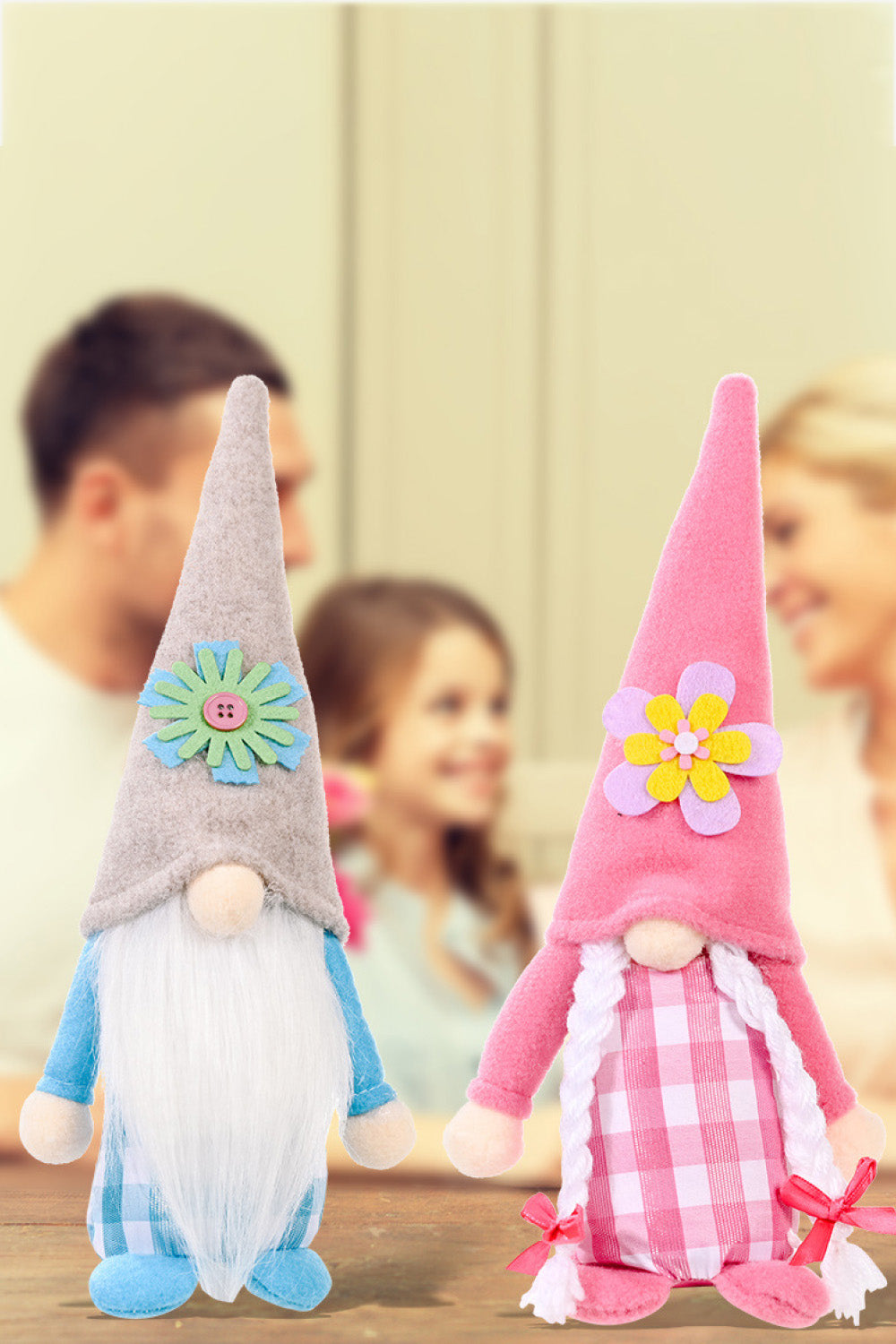 Paquete de 2 gnomos sin rostro con sombrero puntiagudo para el día de la madre