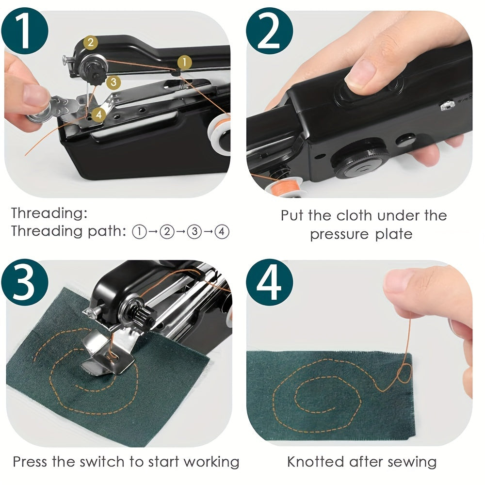 1pc Handheld Sewing Machine: Portable Cordless Tool for Home Repair & Handicrafts (Battery Not Included)