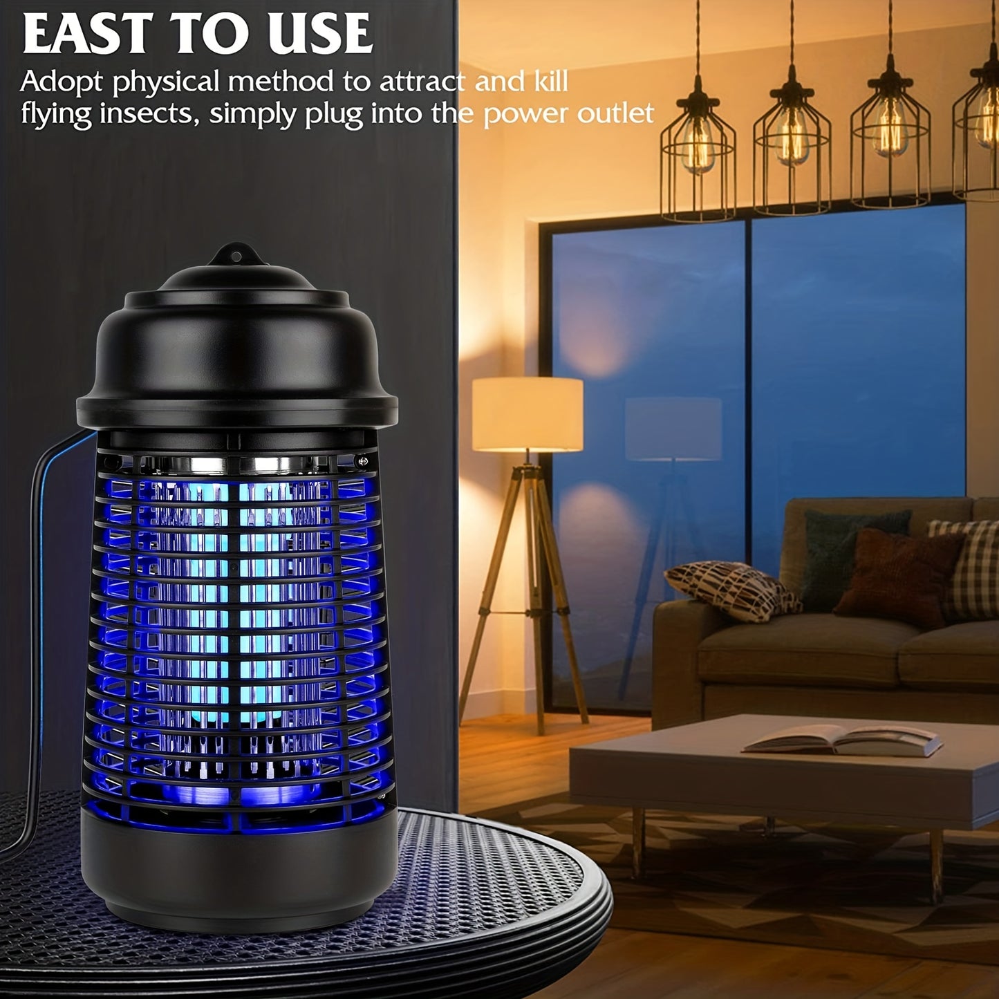 20W Electric Mosquito Zapper - Metal Grid, UV Light Fly Killer - Up To 1000sq. Ft Coverage - Waterproof - For Home, Patio, Garden, Kitchen