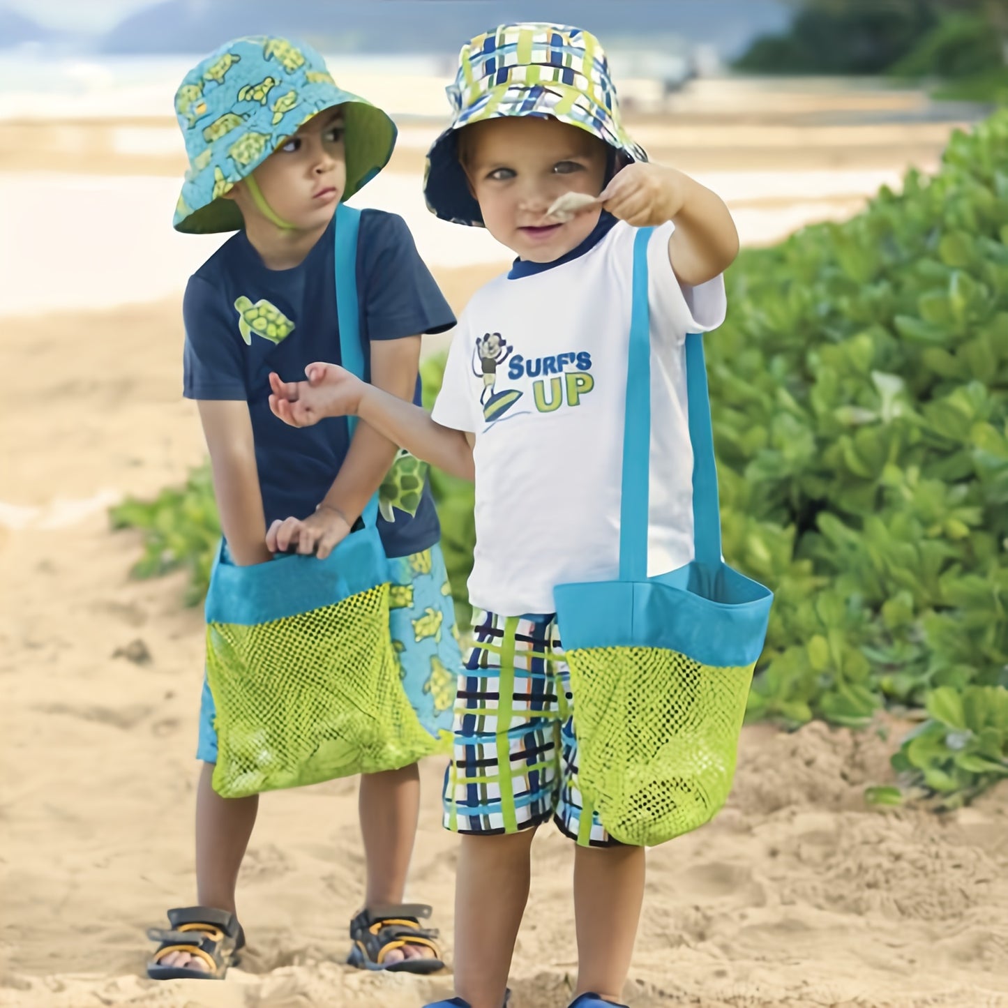 1pc Mesh Beach Bag & Tote: Perfect for Sand Toys & Beach Nets!