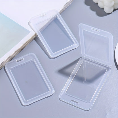 1pc Transparent Plastic Work License Card  Bank Card Credit Card Holder Traffic Card Protective Bag Suitcase Tag Case