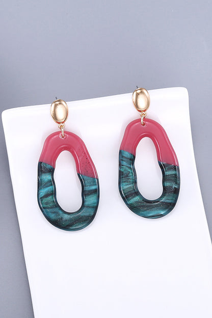 Contrast Geometric Drop Earrings