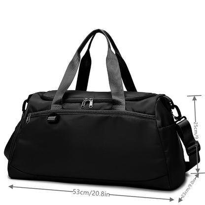 The Ultimate Gym Sports Duffle Bag: Travel in Style with Wet Pocket, Shoes Compartment & Overnight Weekender Bag for Women & Men (Black)