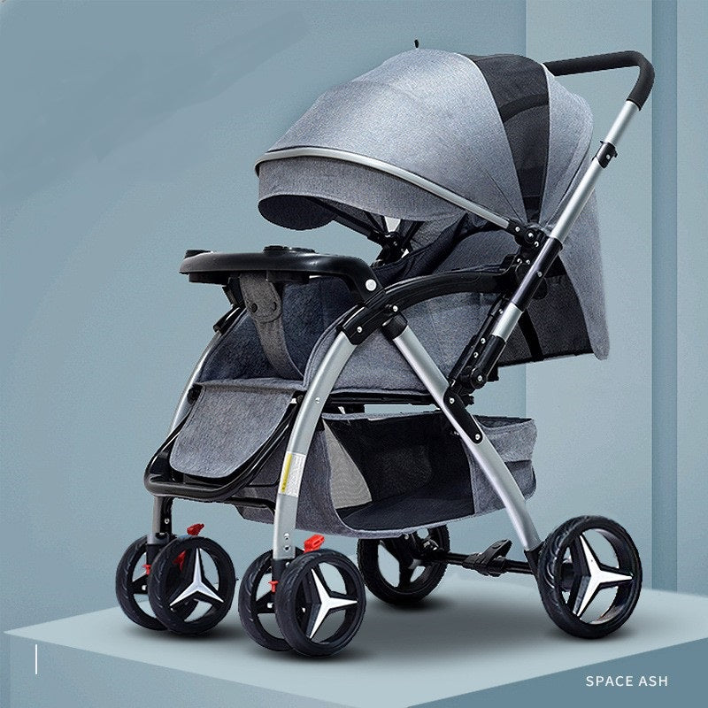 The Ultimate Four-Season Baby Stroller: Foldable, Reclining, and Large Space for Comfort!