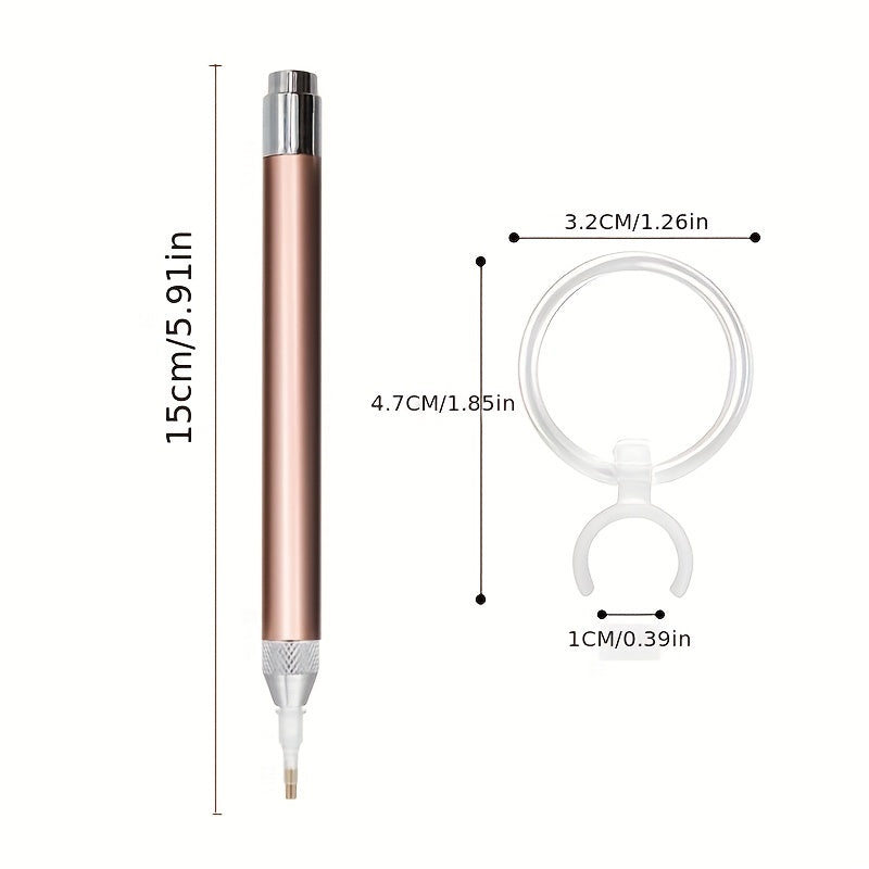 Unlock the Magic of Diamond Painting with this 1pc Luminous Point Diamond Pen and Magnifying Glass!