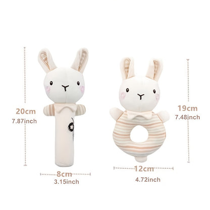 Jouet en peluche hochet à main pour bébé, poupée hochet à main ronde en forme d'animal d'éducation précoce, jouet réconfortant pour bébé 