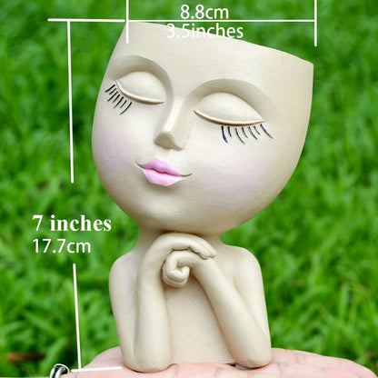 1pc Resin Creative Facial Vase: Perfect for Home, Office, and Garden Decorations!