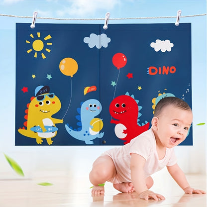 Baby Kids Car Side Window Sun Shade Cover, Magnetic Double Layer Car Sun Shade For Car Side Windows, Full Blackout And Half Blackout Available, Cute Pattern Car Curtains For Heat/UV Protection (Dinosaur Animals)