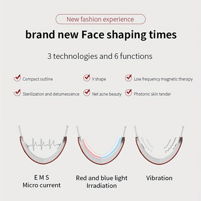 V Face Lifting Belt: LED Photon Therapy & Vibration Device - Get a Slimmer, More Youthful Look Instantly!