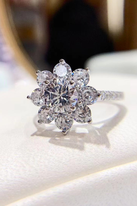 Bague fleur moissanite 1 carat