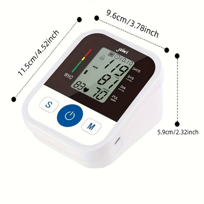 99 Memory-Function Digital Blood Pressure Monitor - Automatic Upper Arm BP Machine With Cuff - Large LCD, No Battery Needed!