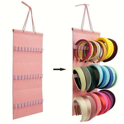 1pc Hanging Hair Accessories Organizer For Girls,Headband Storage Bag (without Headband)