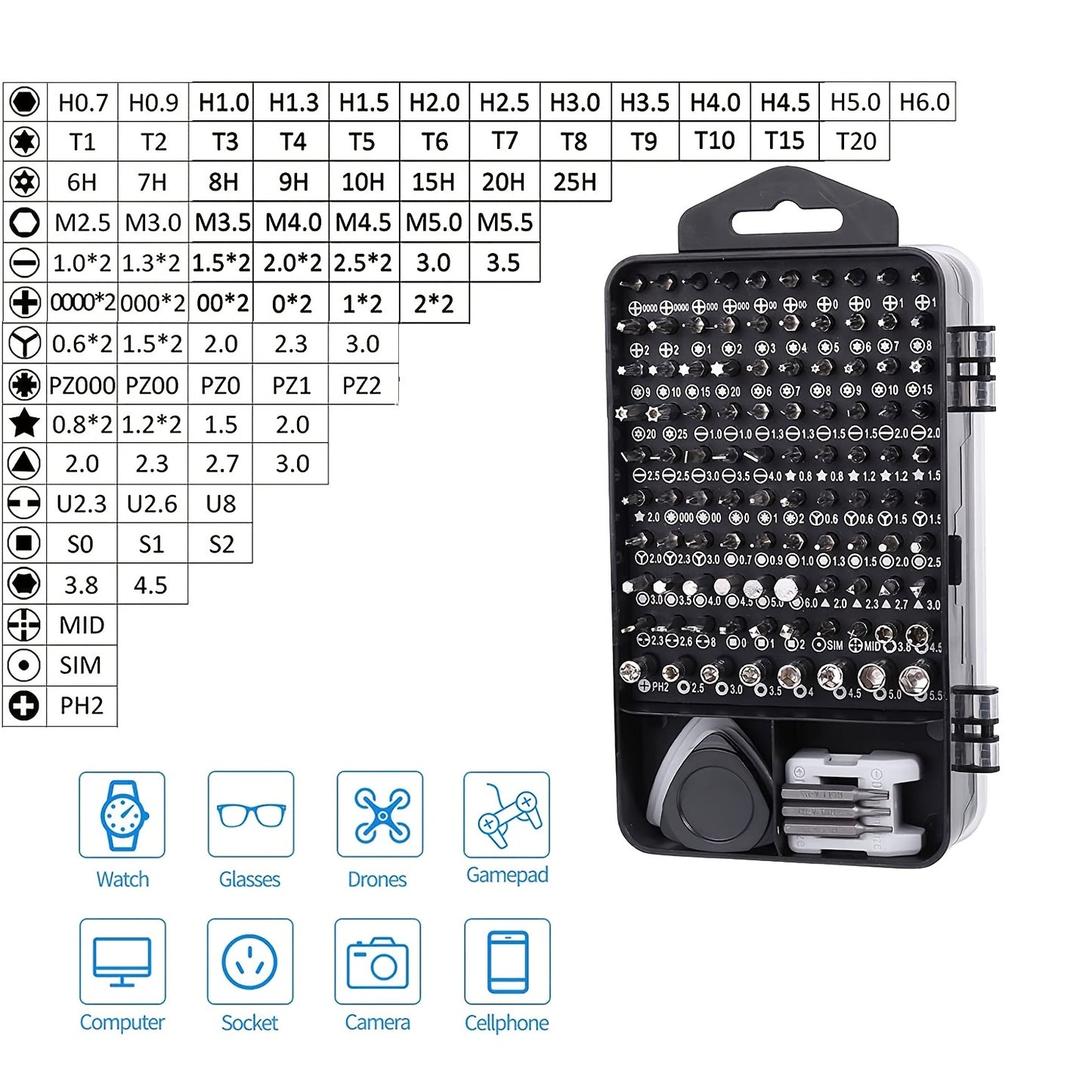 115 In1 Precision Screwdriver Set Small Screwdriver Bit Set For DIY Electronic Repairs-Computer Repair Tool Kit , IPhone, Repairing Tools With Case