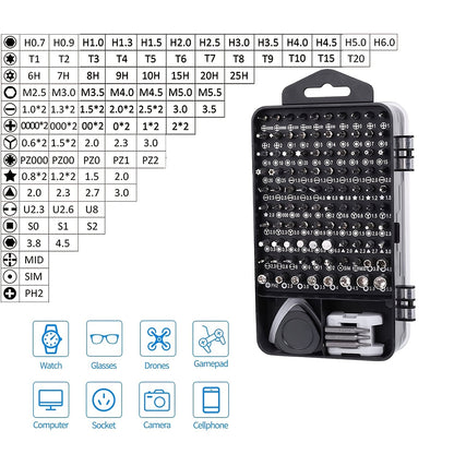 115 In1 Precision Screwdriver Set Small Screwdriver Bit Set For DIY Electronic Repairs-Computer Repair Tool Kit , IPhone, Repairing Tools With Case