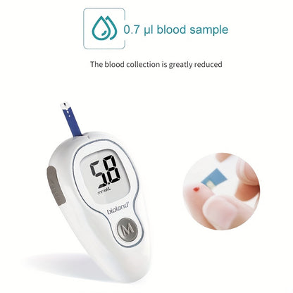 Blood Glucose Monitor Set: Accurate Testing with No Code Adjustment & Battery Powered Automatic Meter