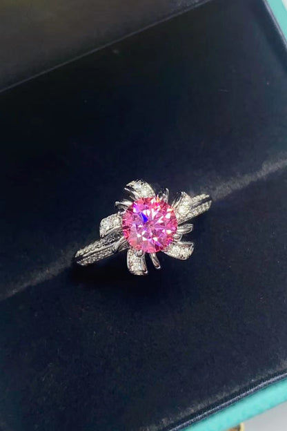 Bague en forme de fleur moissanite 1 carat