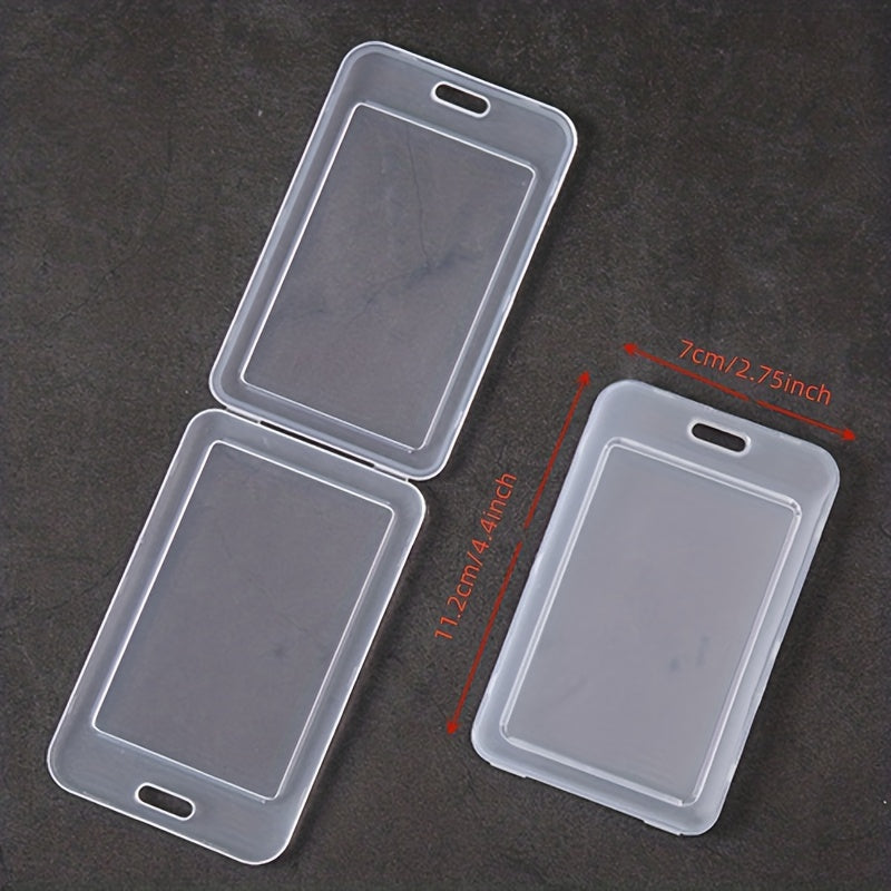 1pc Transparent Plastic Work License Card  Bank Card Credit Card Holder Traffic Card Protective Bag Suitcase Tag Case