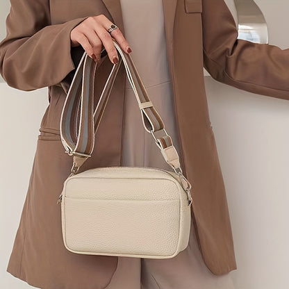 Sac à bandoulière carré tendance, sac à bandoulière à motif Litchi, sac à main à fermeture éclair en cuir PU pour femmes 