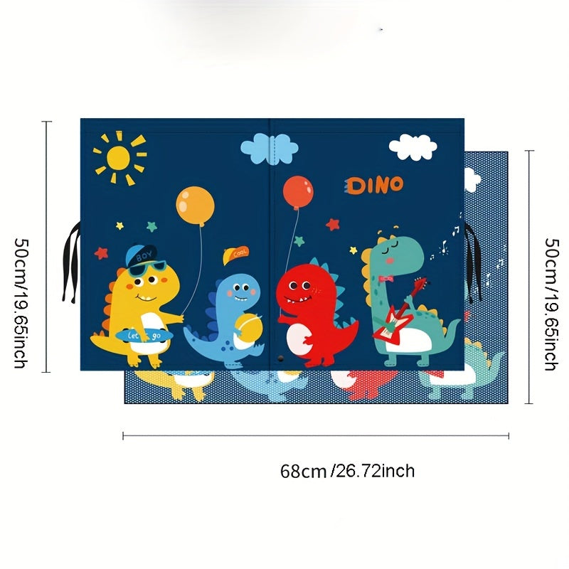 Baby Kids Car Side Window Sun Shade Cover, Magnetic Double Layer Car Sun Shade For Car Side Windows, Full Blackout And Half Blackout Available, Cute Pattern Car Curtains For Heat/UV Protection (Dinosaur Animals)