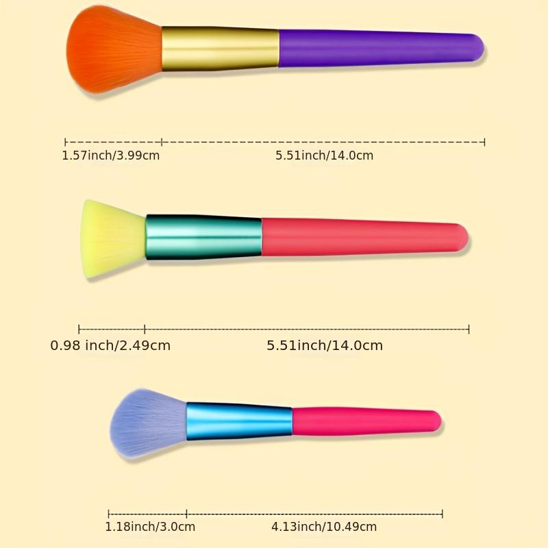 15 pcs Rainbow Color High Quality Makeup Brush Set - Perfect for Eyeshadow, Foundation, and Cosmetic Tools