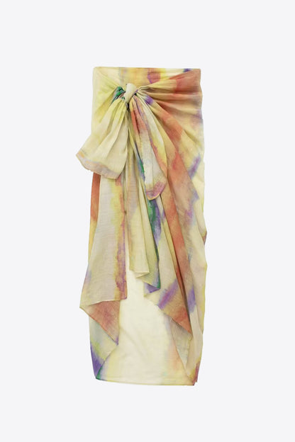 Ensemble chemise à manches longues et jupe nouée tie-dye