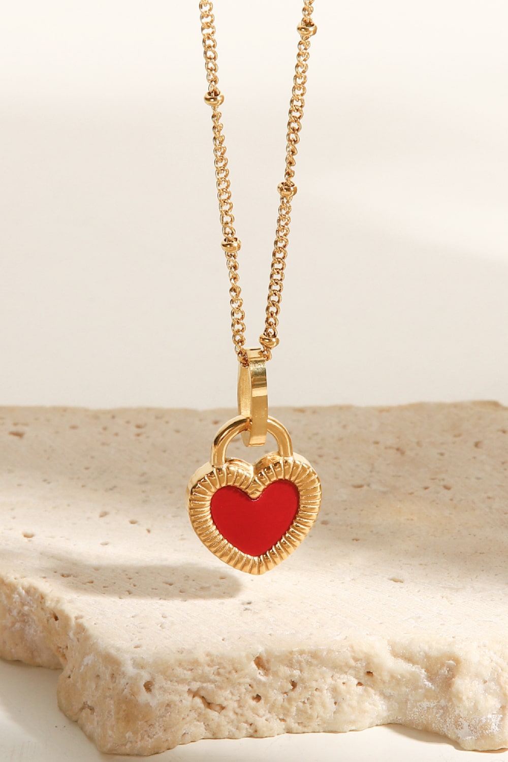 Collier pendentif coeur en acier inoxydable