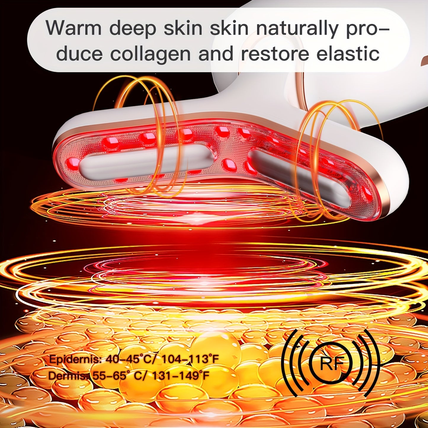 4-in-1 Radio Frequency Skin Tightening Machine: EMS Microcurrent Facial Device, Red Light Therapy, Thermal Vibrating Face Massager & More - Get Youthful & Flawless Skin Instantly!