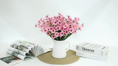 8 Bundles of UV-Resistant Artificial Flowers - Perfect for Outdoor & Indoor Decorations!