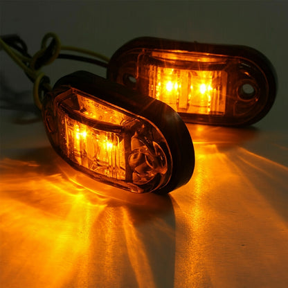 12 pièces 2.5 "LED voiture ovale dégagement côté lumière ambre et rouge 1.2W feux de position, feu de position de dégagement latéral 