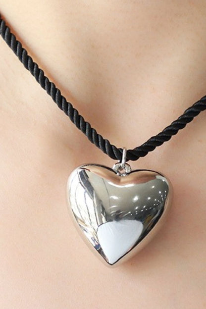 Heart Pendant Rope Necklace