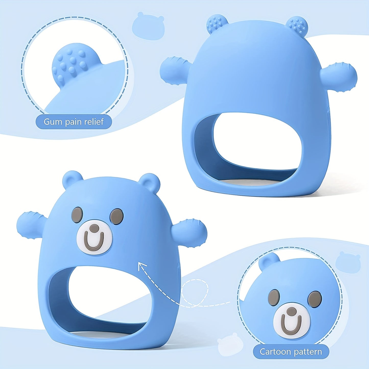 TYRY.HU Baby Teether Mitten - Silicone Anti-Drop Teething Toy for 6M+ Babies - Soothes Sucking Needs and Breastfeeding Babies - Easy to Hold with Soft Texture