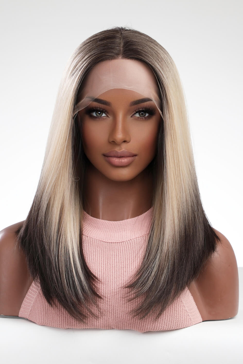 13*2" Lace Front Wigs Synthetic Long Straight 16" 150% Density