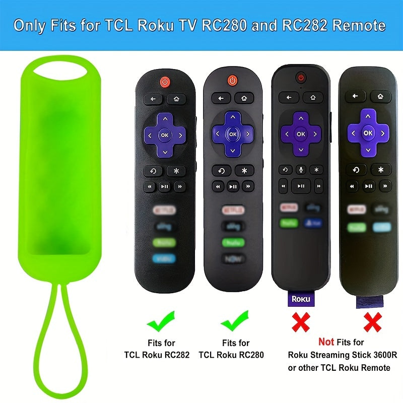 1pc Remote Case For Roku, Battery Cover For TCL Roku Smart TV Steaming Stick Remote, Roku TV Remote Cover Silicone Protective Controller Universal Sleeve Skin Glow In The Dark