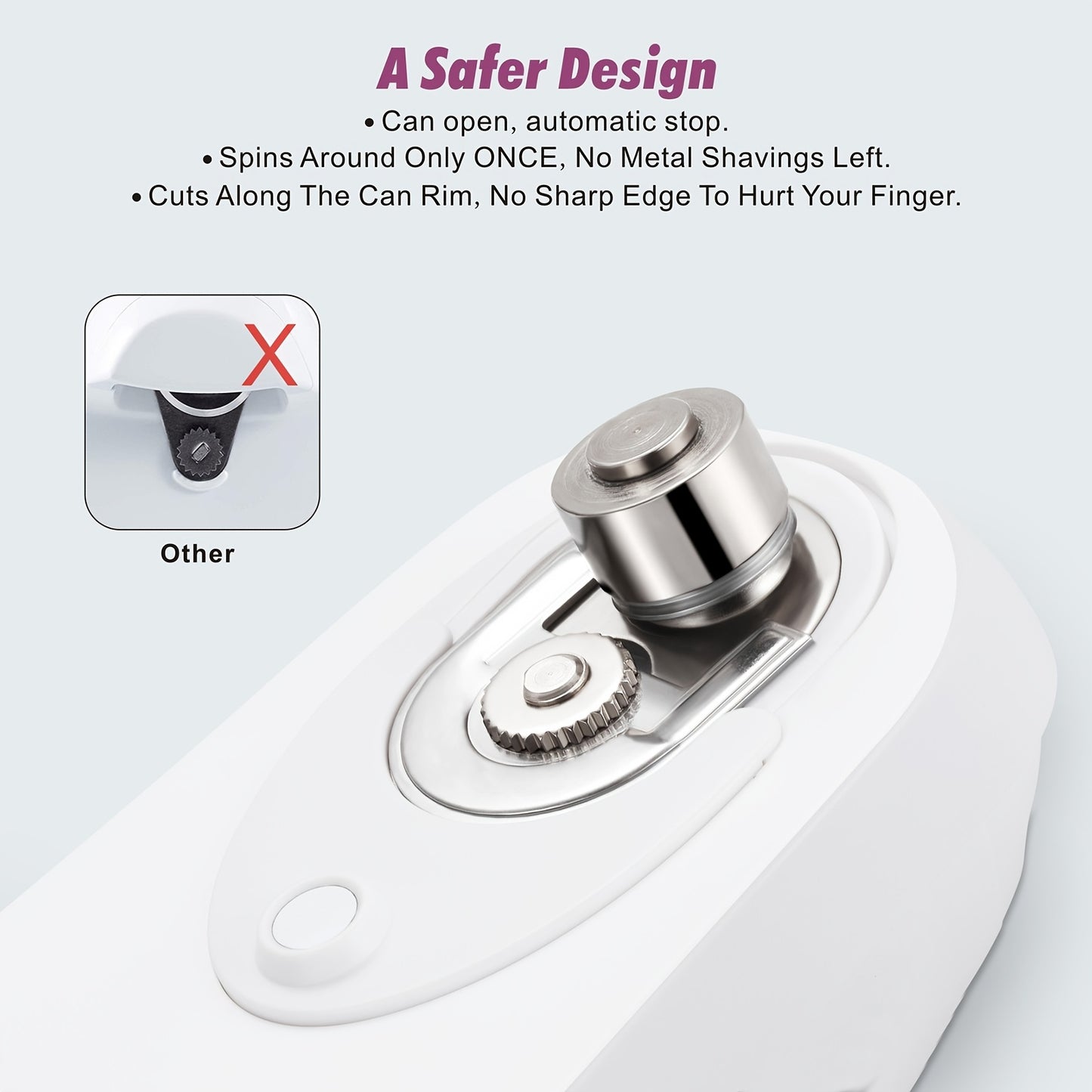 Battery-Operated Electric Can Opener - No Sharp Edges, Food-Safe & Perfect for Arthritis & Seniors!