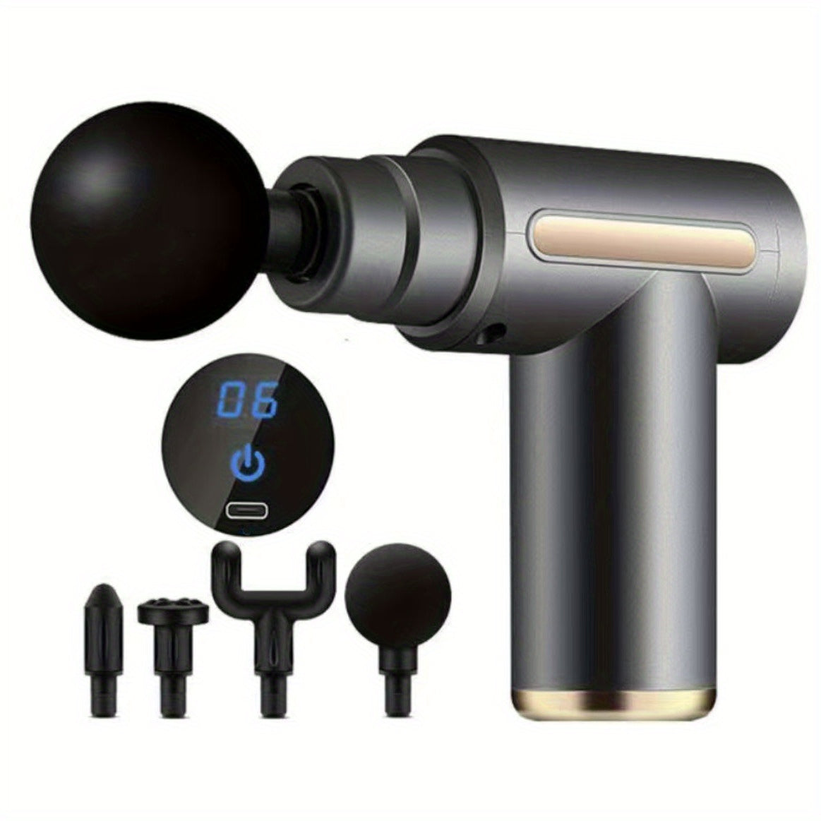 Pistolet de massage 1 pièce, masseur à percussion portatif pour les muscles des tissus profonds pour les douleurs du corps, du dos et du cou, design élégant ultra compact, alimenté par un couple élevé, cadeau de fête des pères pour papa 