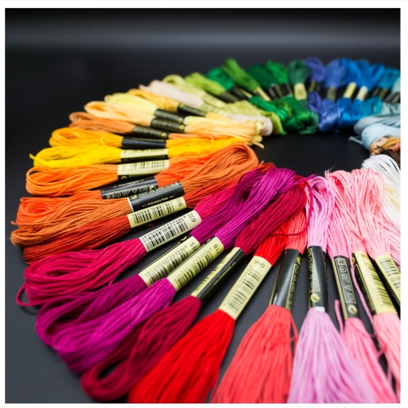 50-Piece Rainbow Embroidery Floss Set - Perfect for Crafting Bracelets & More!