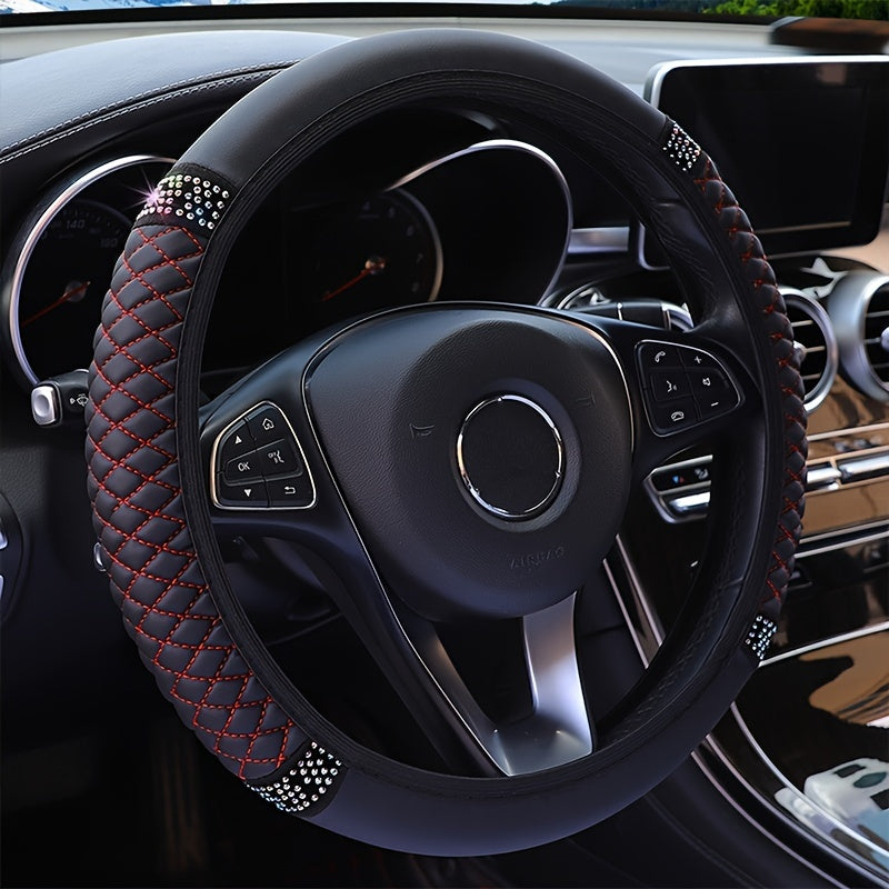 Upgrade Your Car's Interior with a Luxurious Soft Leather Steering Wheel Cover!