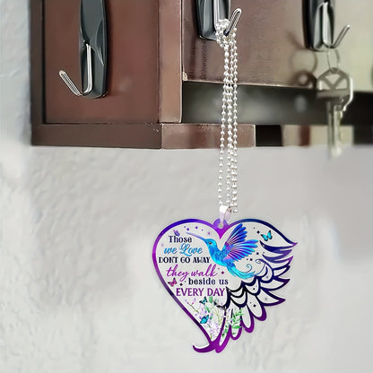 1pc Transparent Heart Keychain Pendant for Girls - Cute Bird Car Decoration and Backpack Accessory