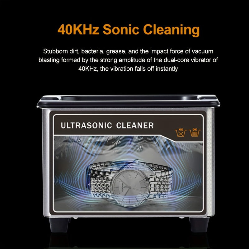 Ultrasonic Jewelry Cleaner, Professional Ultrasonic Cleaner Machine, Portable Household Cleaning Machine With 18 Time Modes That Can Be Set, For Eyeglasses, Watches, Earrings, Ring, Necklaces,Coins, Makeup Brushes And Baby Products