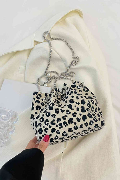 Animal Print Nylon Bucket Bag