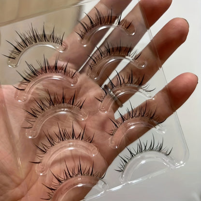 5 Pairs of Wavy False Eyelashes - Perfect for Manga & Anime Makeup & Beauty!