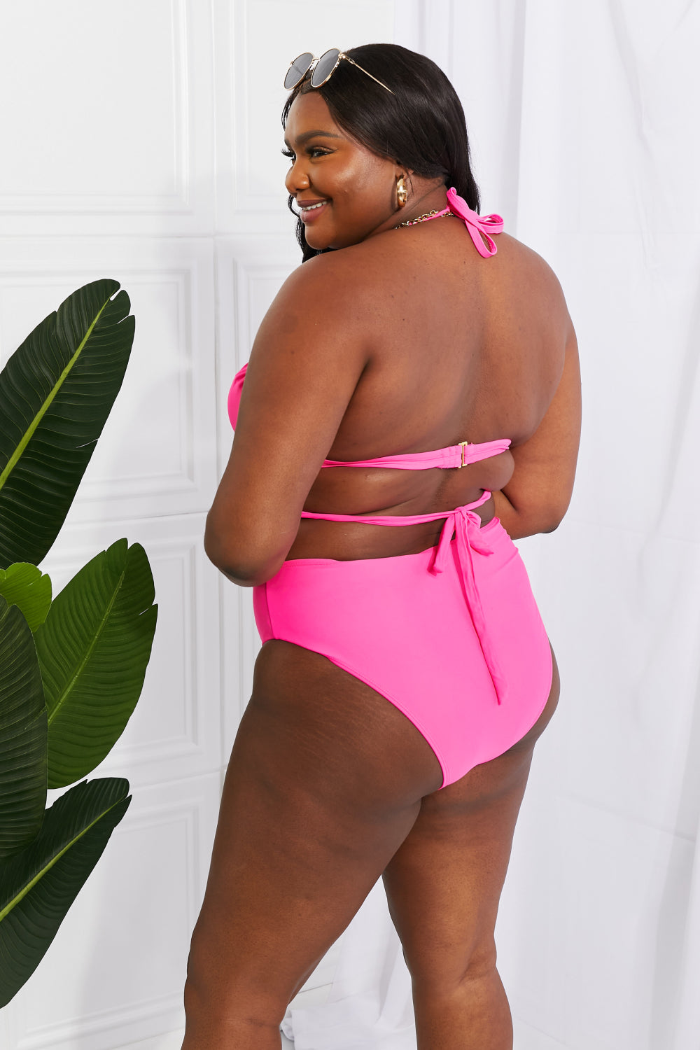 Marina West Swim Summer Splash - Ensemble de bikini dos nu en rose