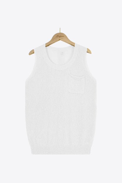 Buttoned Pocket Knit Tank