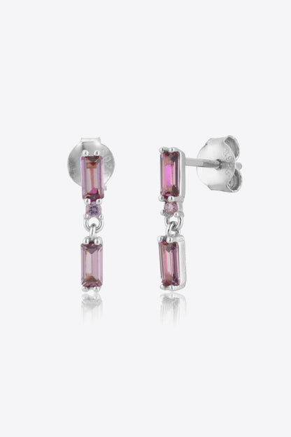 Boucles d'oreilles pendantes en argent sterling 925 avec zircone