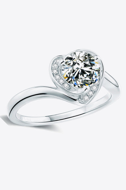 Bague coeur moissanite 1 carat