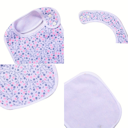 6pcs Baby Cotton Absorbent Bibs For Drooling Teething