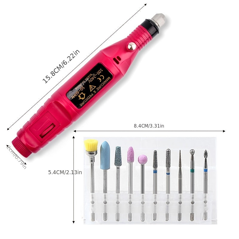 10 In 1 Electric Mini Personal Manicure And Pedicure Kit Nail File Includes Callus Remover, Nail Buffer & Polisher