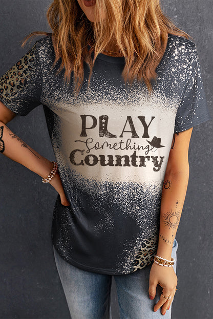 PLAY SOMETHING COUNTRY Graphic Leopard Tee