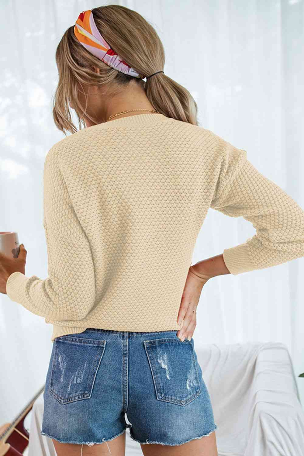 Round Neck Long Sleeve Pullover Sweater