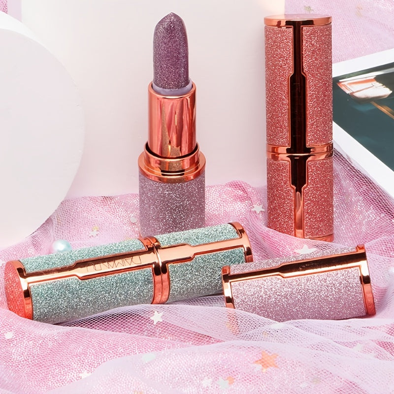 Waterproof Long-Lasting Matte Velvet Liquid Lipstick with Glitter and Color-Changing Temperature Effect